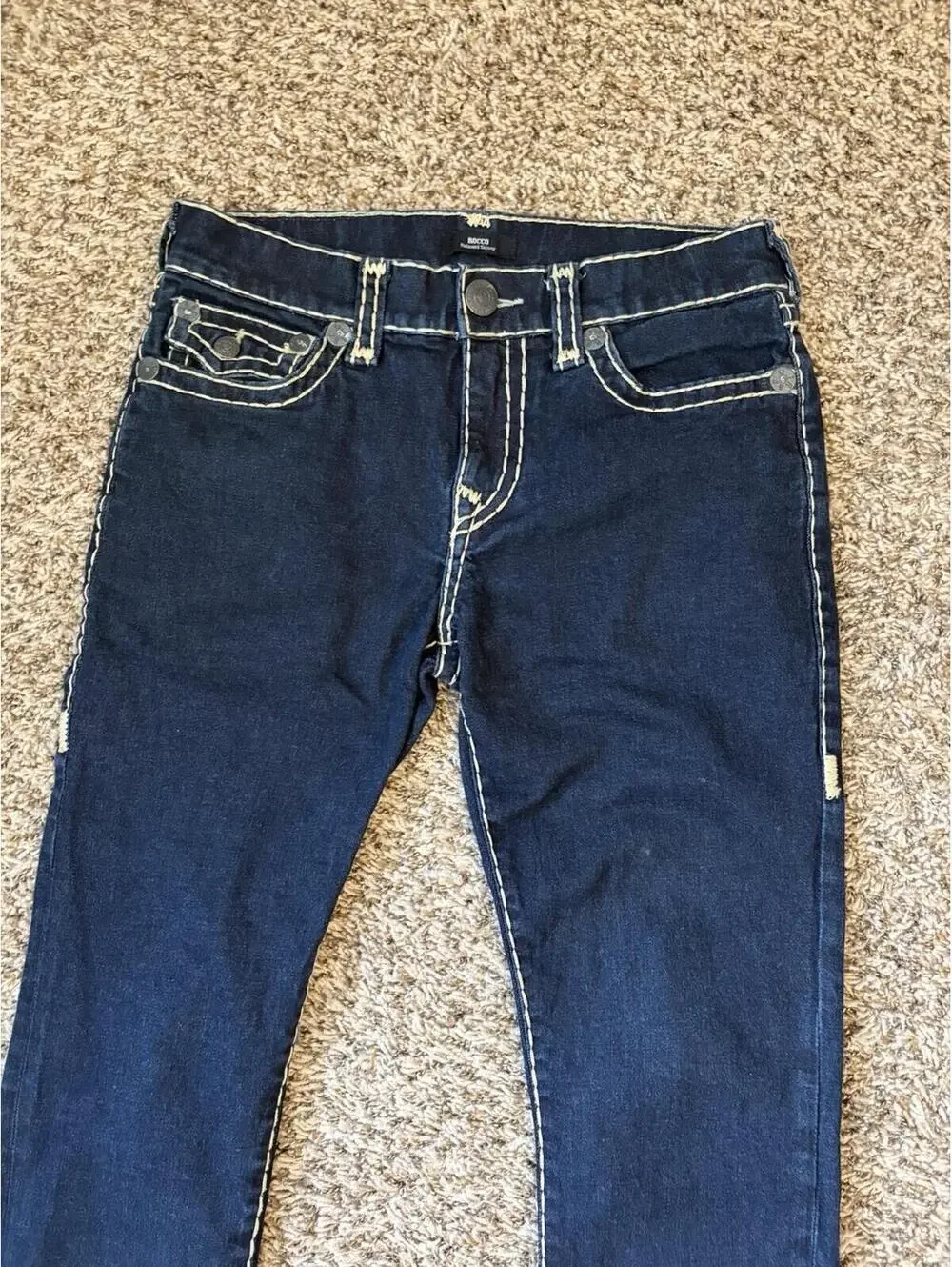 True Religion Rocco Relaxed Skinny Jeans Men’s Size 31 Horseshoe Stitched Flap
